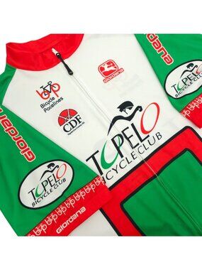 Giordana Cycling Jersey Mens XL Tupelo Bicycle Club Full Zip Pockets Italy